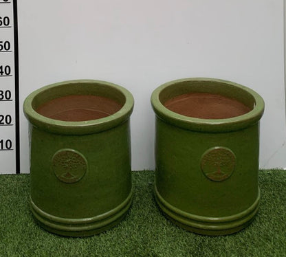 Green Ceramic Pottery Pair