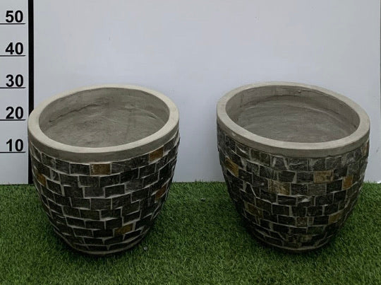 Stone Concrete Pots Set