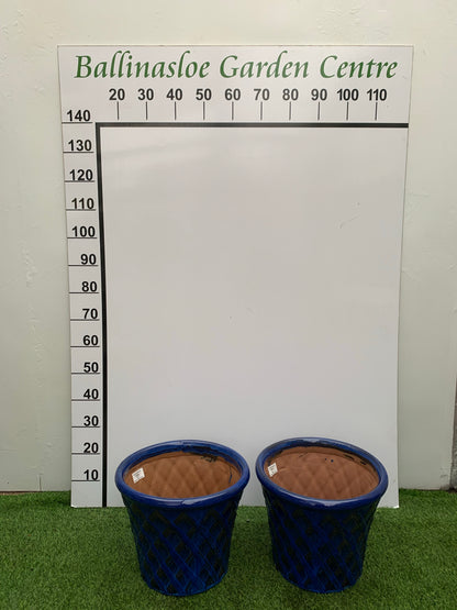Blue Ceramic Pottery Pair